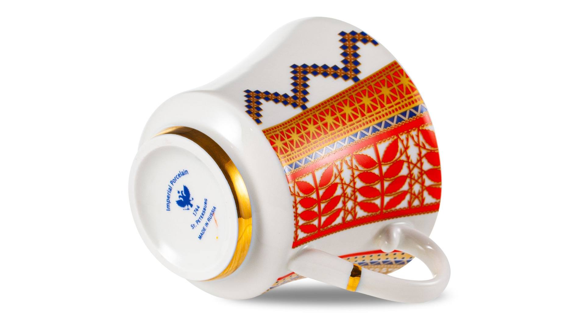 Чашка чайная с блюдцем ИФЗ Банкетная Русский стиль  Разгуляй, фарфор твердый