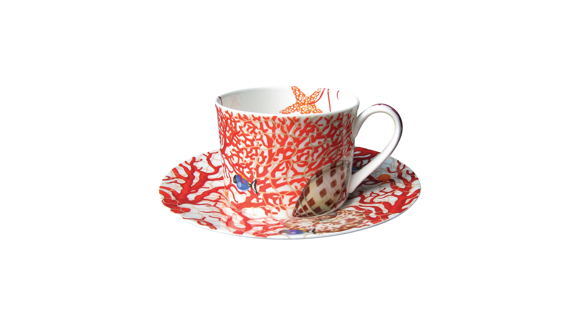Чашка чайная с блюдцем Taitu "Кораллы" 230мл,16,5см