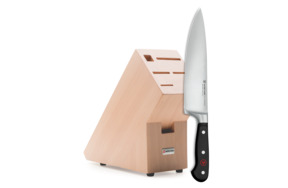Нож профессиональный Шеф WUESTHOF Classic 20см, в подарок подставка для ножей, светлый бук