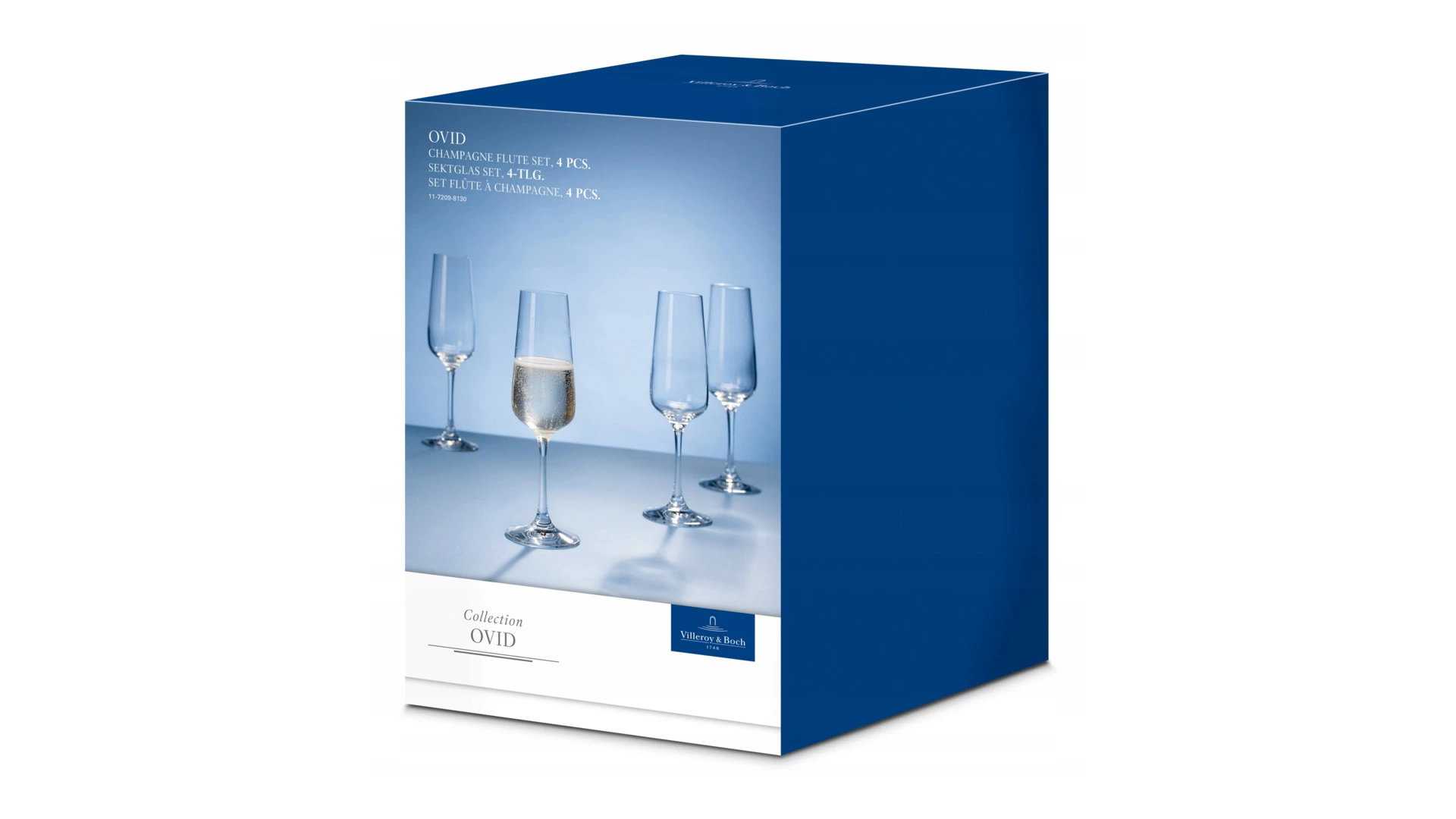 Набор бокалов для шампанского Villeroy&Boch Cristal Ovid 250 мл, 4 шт, стекло хрустальное