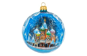 Игрушка елочная шар Bartosh Москва Храм Василия Блаженного, стекло