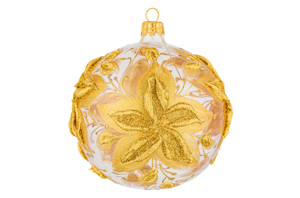 Украшение елочное шар Bartosh Рождественник, золотое, стекло