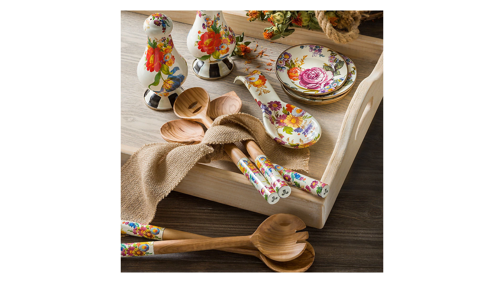 Набор солонки и перечницы Mackenzie-Childs Flower Market, сталь нержавеющая