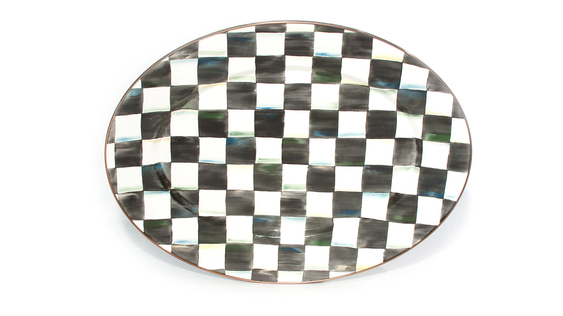 Блюдо овальное MacKenzie-Childs Courtly Check 36x48 см, сталь нержавеющая
