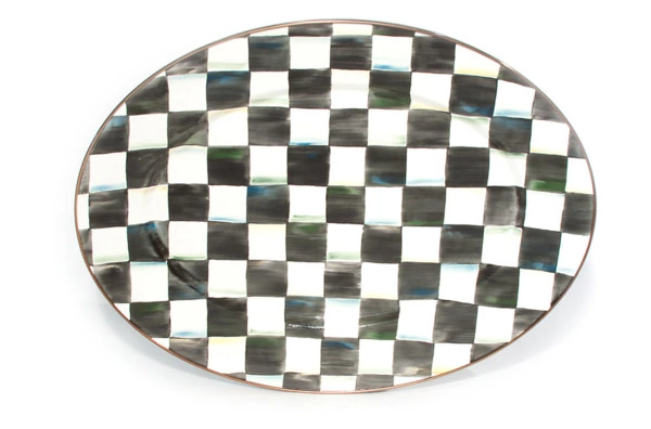 Блюдо овальное MacKenzie-Childs Courtly Check 36x48 см, сталь нержавеющая