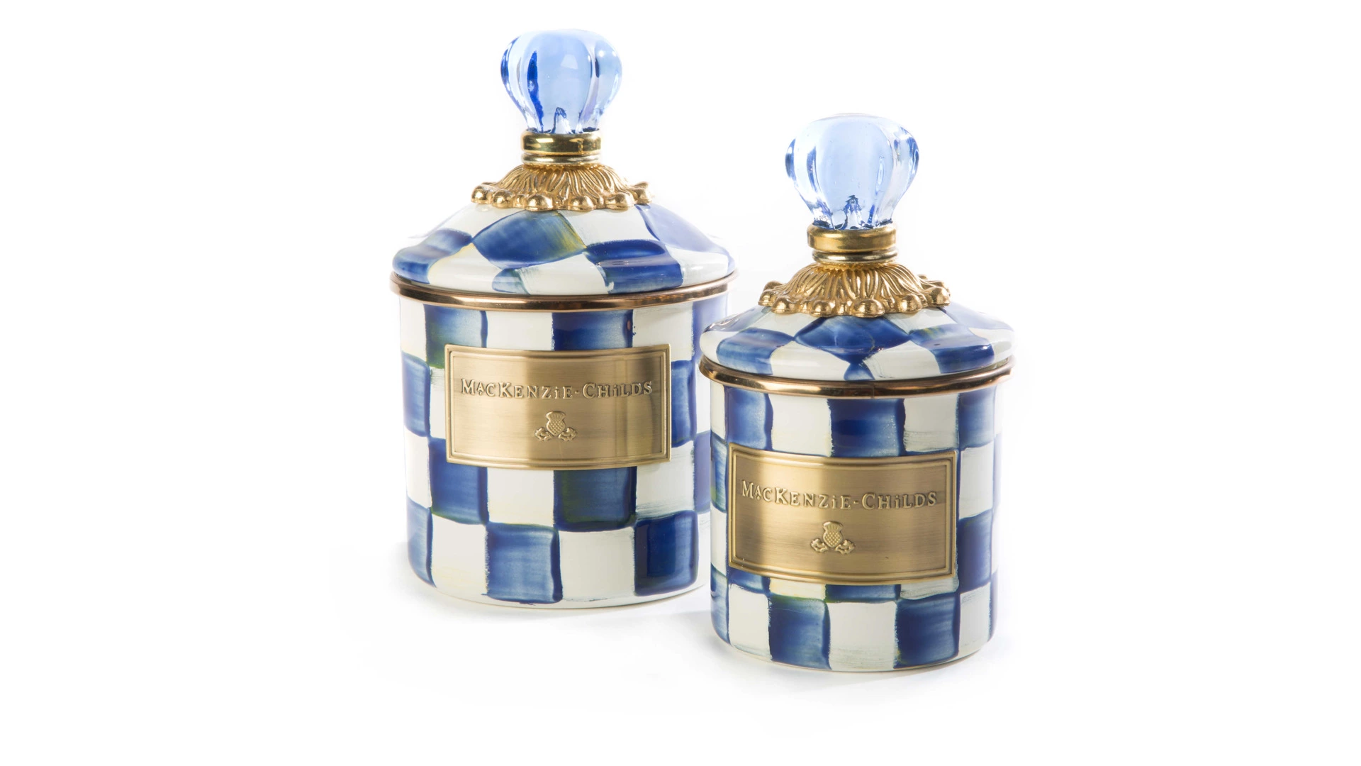 Банка для сыпучих продуктов Mini MacKenzie-Childs Royal Check 15х9 см, сталь нержавеющая