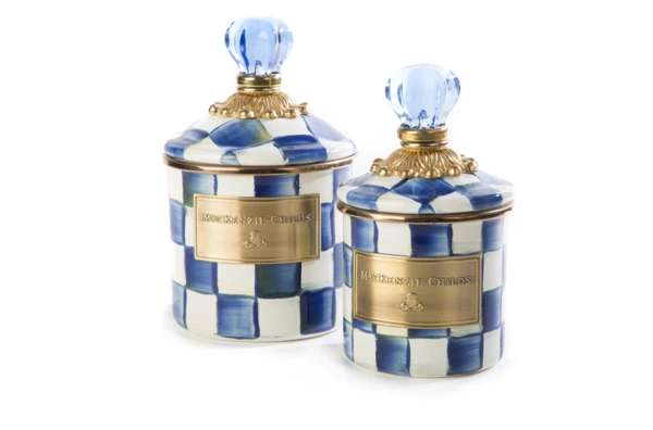Банка для сыпучих продуктов Mini MacKenzie-Childs Royal Check 15х9 см, сталь нержавеющая