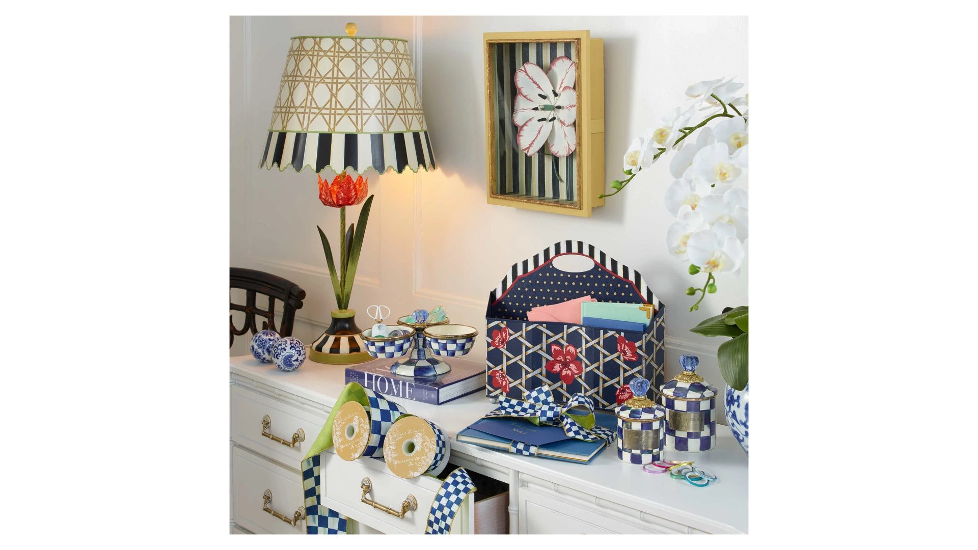 Банка для сыпучих продуктов Mini MacKenzie-Childs Royal Check 15х9 см, сталь нержавеющая