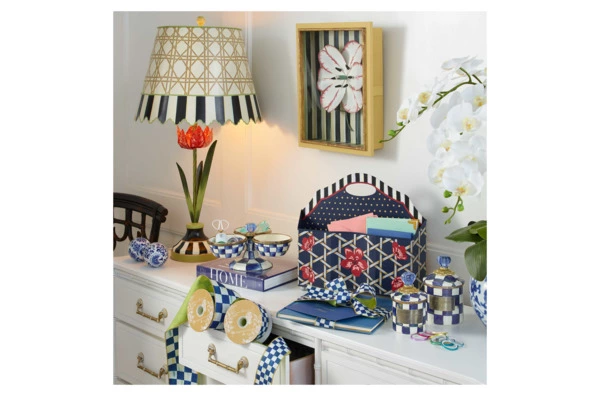 Банка для сыпучих продуктов Mini MacKenzie-Childs Royal Check 15х9 см, сталь нержавеющая