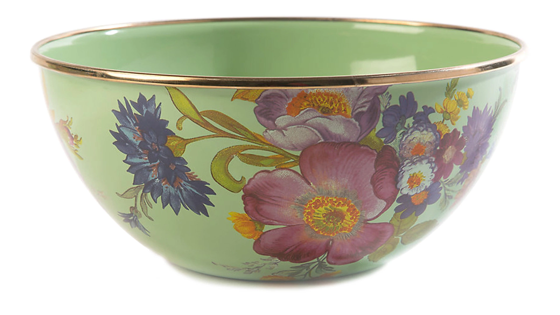 Салатник Mackenzie-Childs Flower Market 20 см, сталь нержавеющая, зеленый