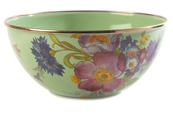 Салатник Mackenzie-Childs Flower Market 20 см, сталь нержавеющая, зеленый
