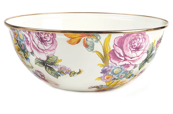 Салатник Mackenzie-Childs Flower Market, сталь нержавеющая, белый