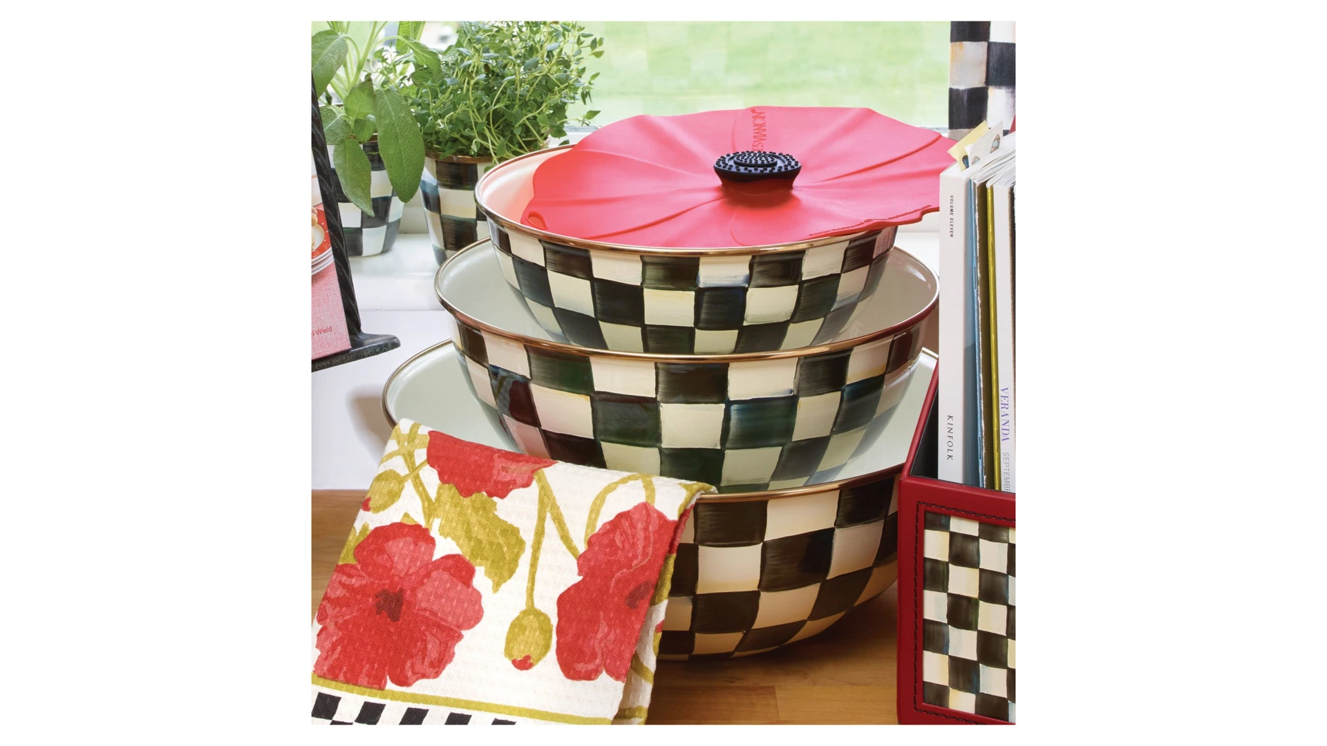 Салатник MacKenzie-Childs Courtly Check 23х10 см, сталь нержавеющая