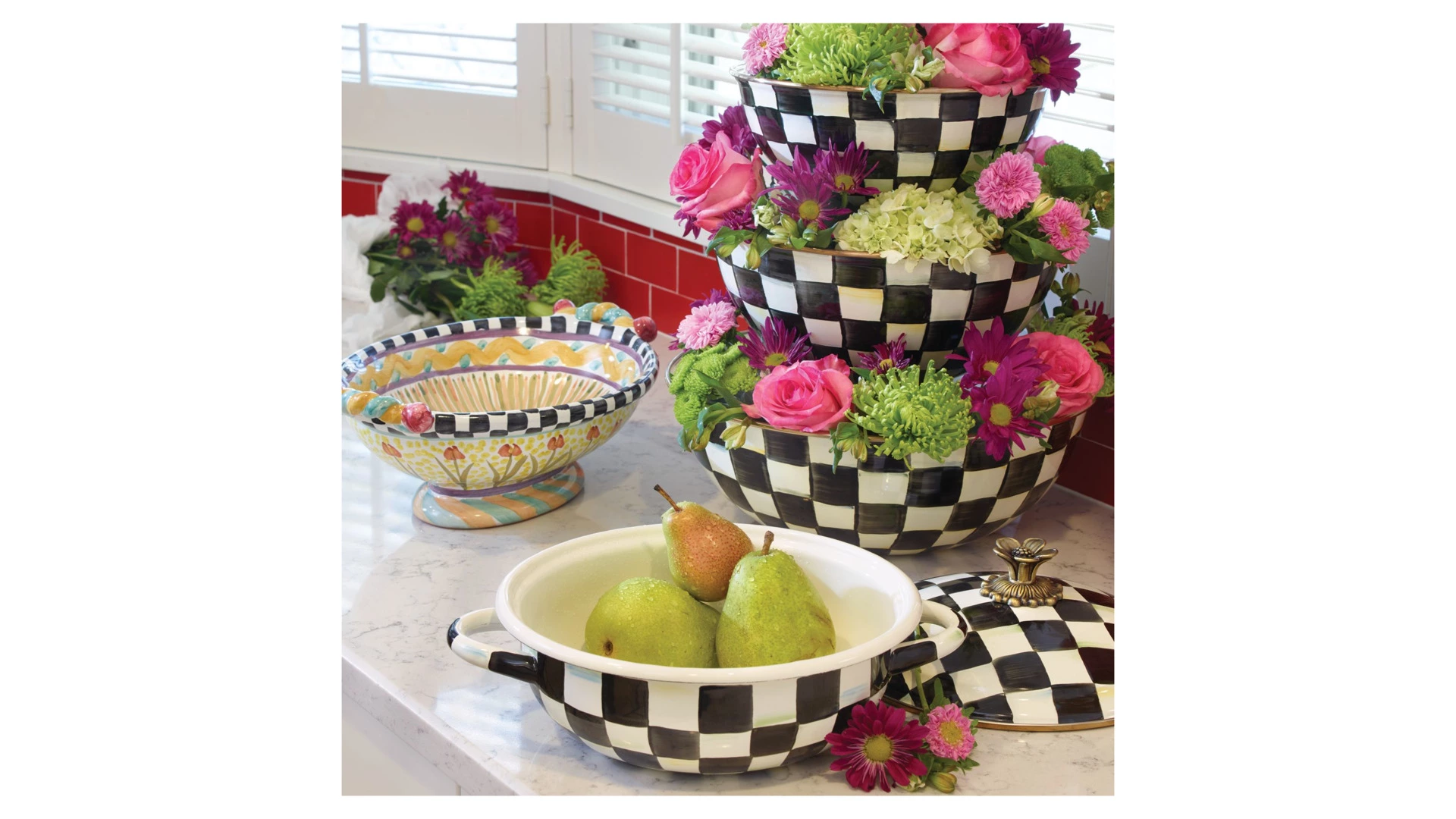 Салатник MacKenzie-Childs Courtly Check 23х10 см, сталь нержавеющая