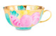 Чашка чайная с блюдцем Дулевский фарфоровый завод Тюльпан Розовая птица 220 мл, фарфор