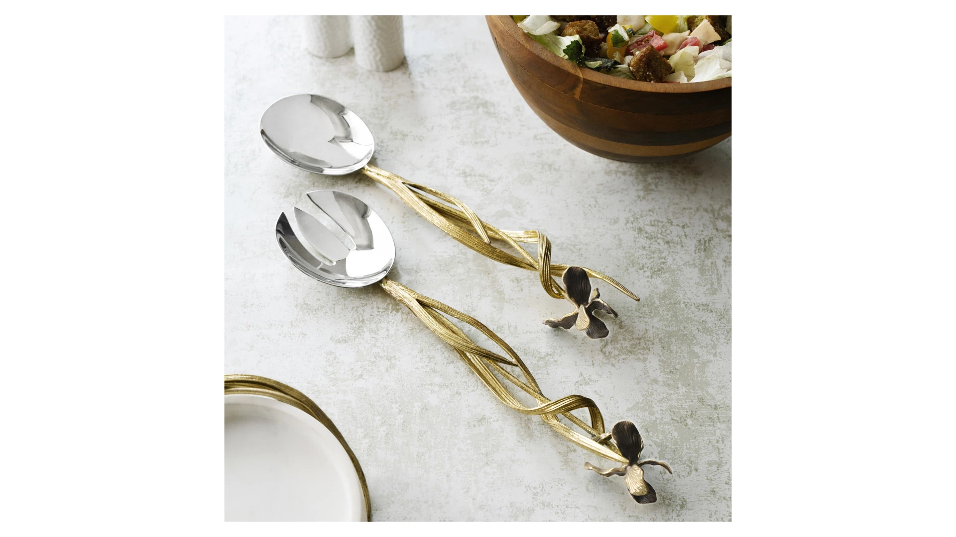 Набор сервировочных предметов Michael Aram Черный ирис 30 см, сталь нержавеющая, 2 шт