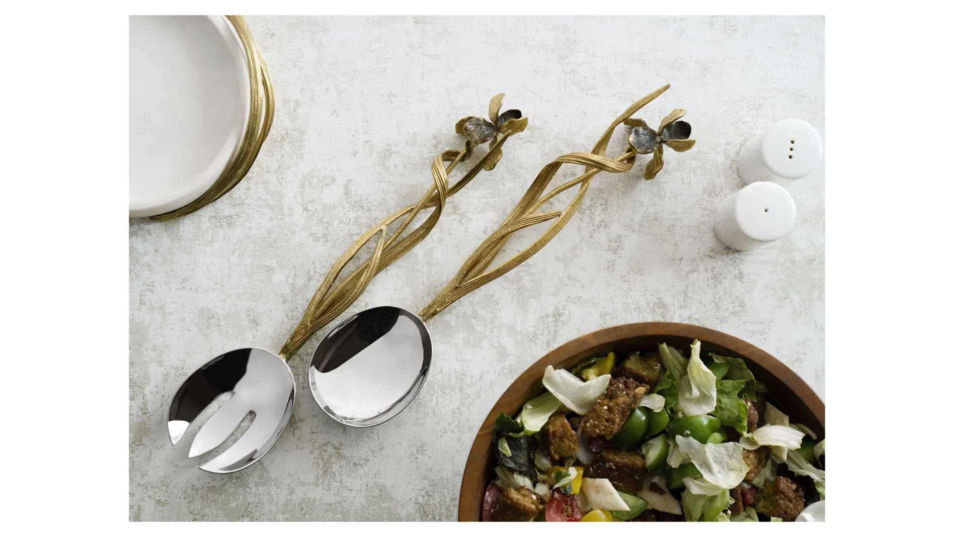 Набор сервировочных предметов Michael Aram Черный ирис 30 см, сталь нержавеющая, 2 шт