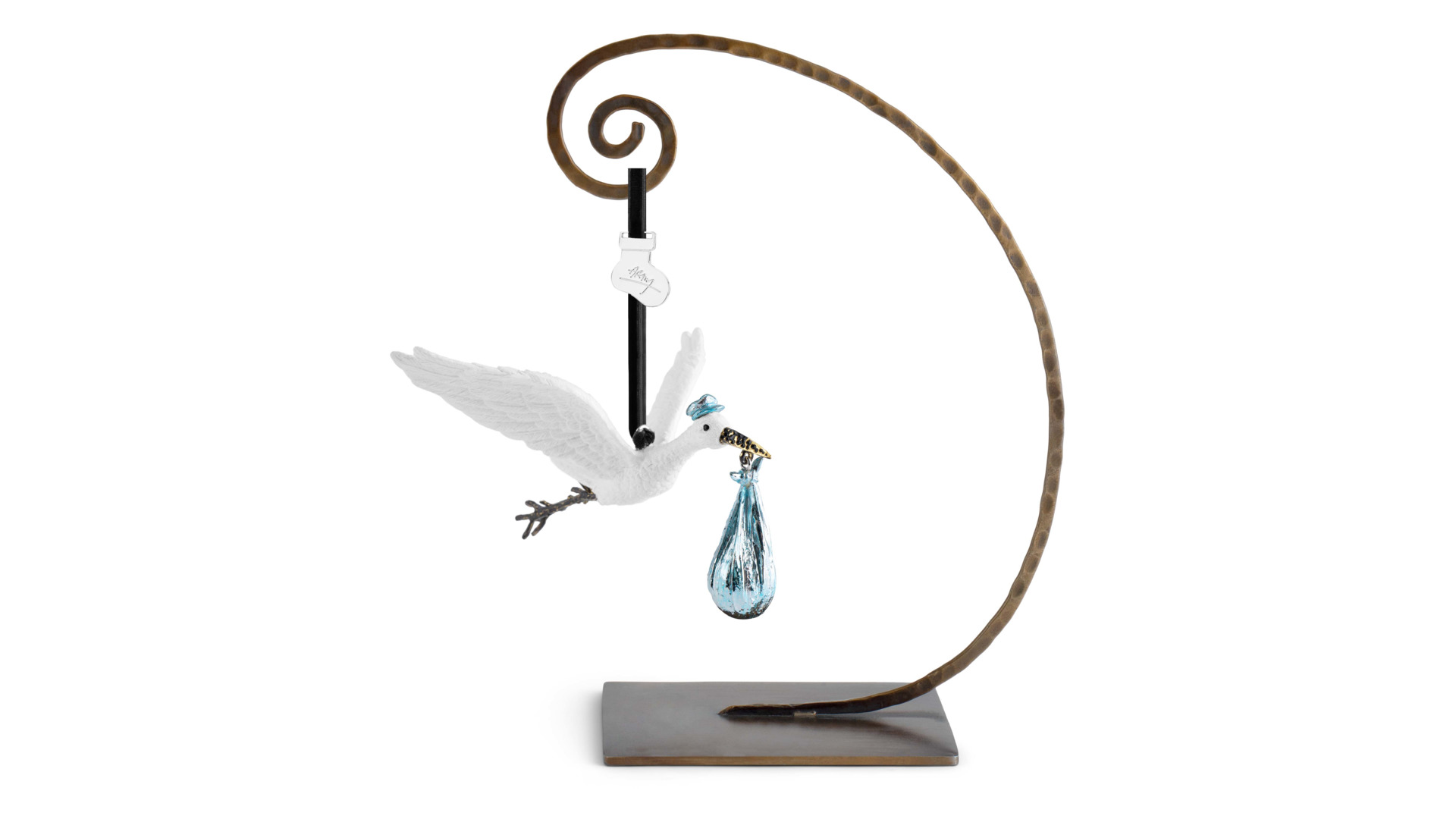 Декорат.украшение Michael Aram Аист 12 см, голубой