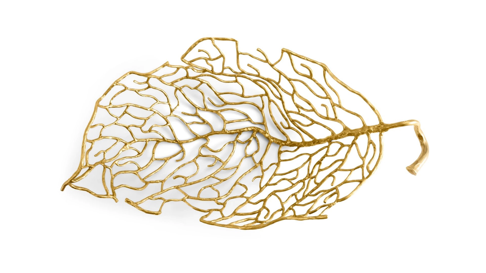 Блюдо Michael Aram Осенние листья 60 см, латунь