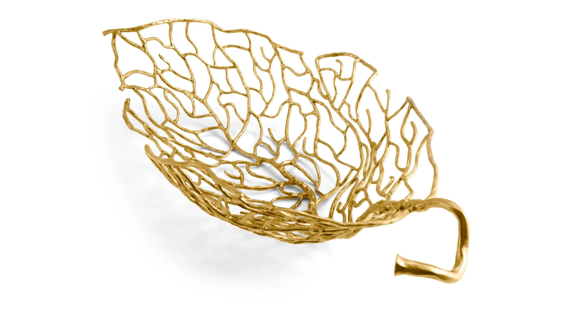 Блюдо Michael Aram Осенние листья 60 см, латунь