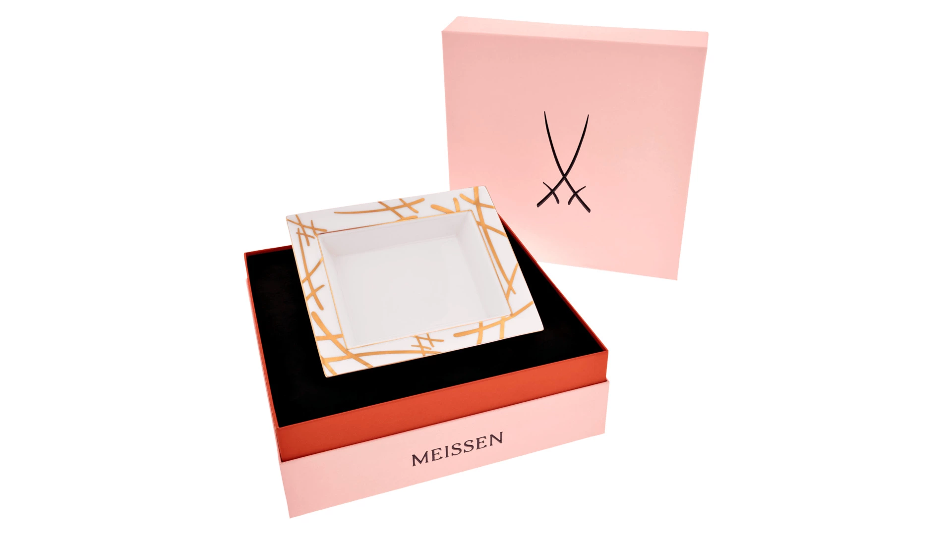 Блюдо Meissen Золотые мечи 16x13,5 см, п/к