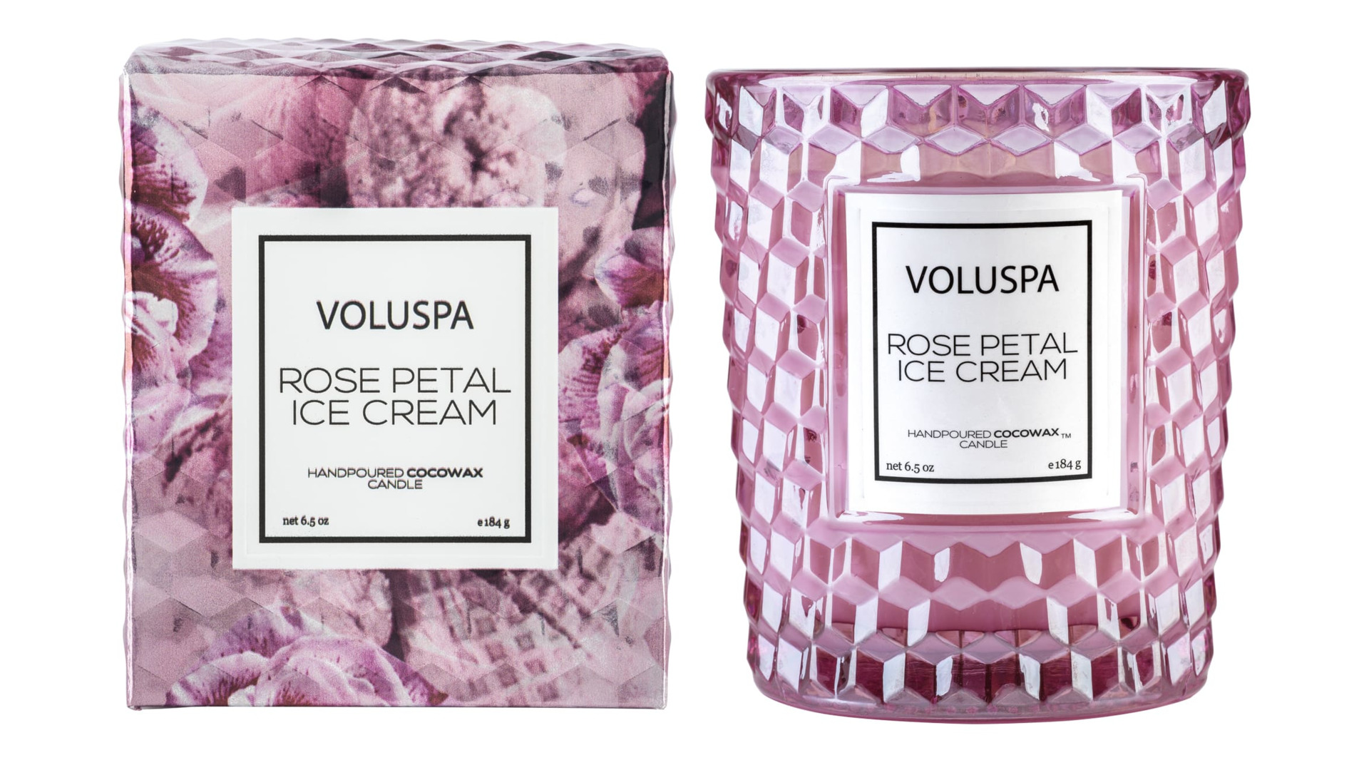 Ароматическая свеча Voluspa "Мороженое с лепестками роз", 184гр