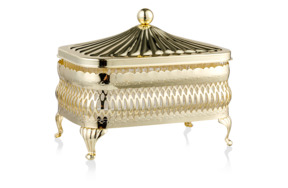 Масленка прямоугольная с крышкой Queen Anne 13х9см, золотистая, сталь, стекло