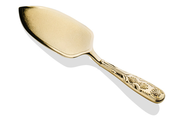 Набор для торта Queen Anne 2 предмета, нож 31 см и лопатка 26 см, золотой цвет, сталь