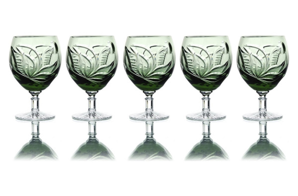 Набор бокалов для шампанского ГХЗ Орешек 250 мл 5 шт, хрусталь, дымчатый-sale