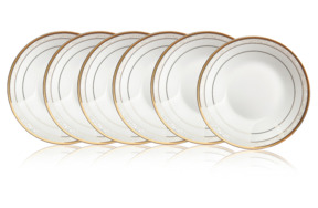 Набор тарелок суповых Noritake Хэмпшир, золотой кант 23 см, 6 шт