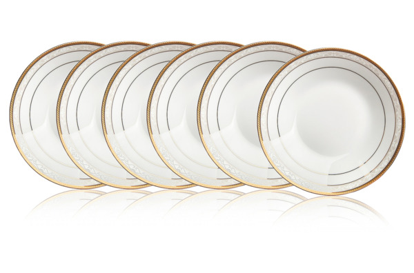 Набор тарелок суповых Noritake "Хэмпшир, золотой кант" 23см, 6шт