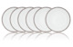 Набор из 6 тарелок закусочных Noritake "Рочель,платиновый кант" 22см