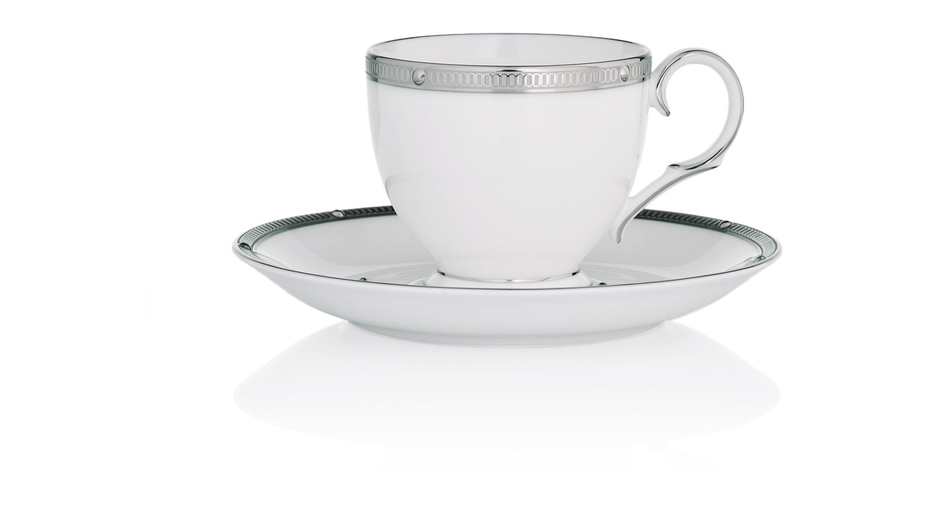 Набор чашек чайных с блюдцами Noritake Рочель,платиновый кант 200мл, 6шт