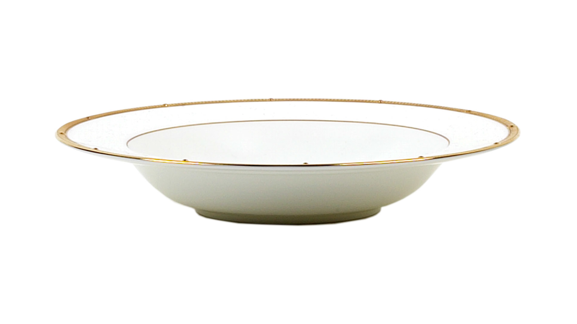 Набор из 6 тарелок суповых Noritake "Рочель,золотой кант" 21,5см