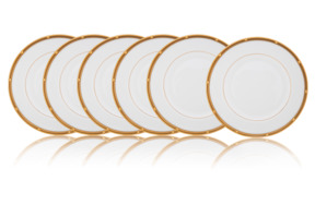 Набор из 6 тарелок десертных Noritake Рочель Золотой кант 17 см