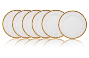 Набор тарелок десертных Noritake Рочель Золотой кант 17 см, 6 шт, фарфор костяной