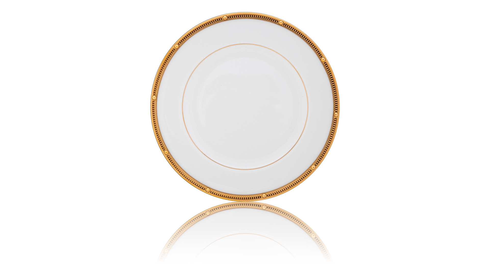 Набор тарелок десертных Noritake Рочель Золотой кант 17 см, 6 шт, фарфор костяной