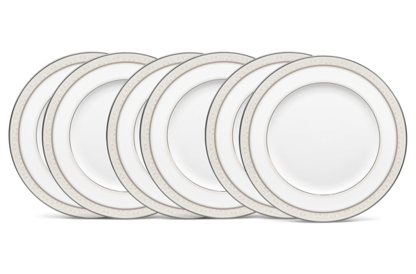 Набор тарелок обеденных Noritake "Монтвейл, платиновый кант" 27см, 6шт