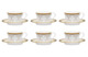 Набор из 6 чашек чайных с блюдцами Noritake Трефолио, золотой кант 225 мл