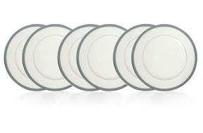 Набор тарелок обеденных Noritake Богарт платиновый 28 см, 6 шт