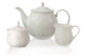 Набор для чая Lenox Чистый опал, рельеф чайник, сахарница, молочник