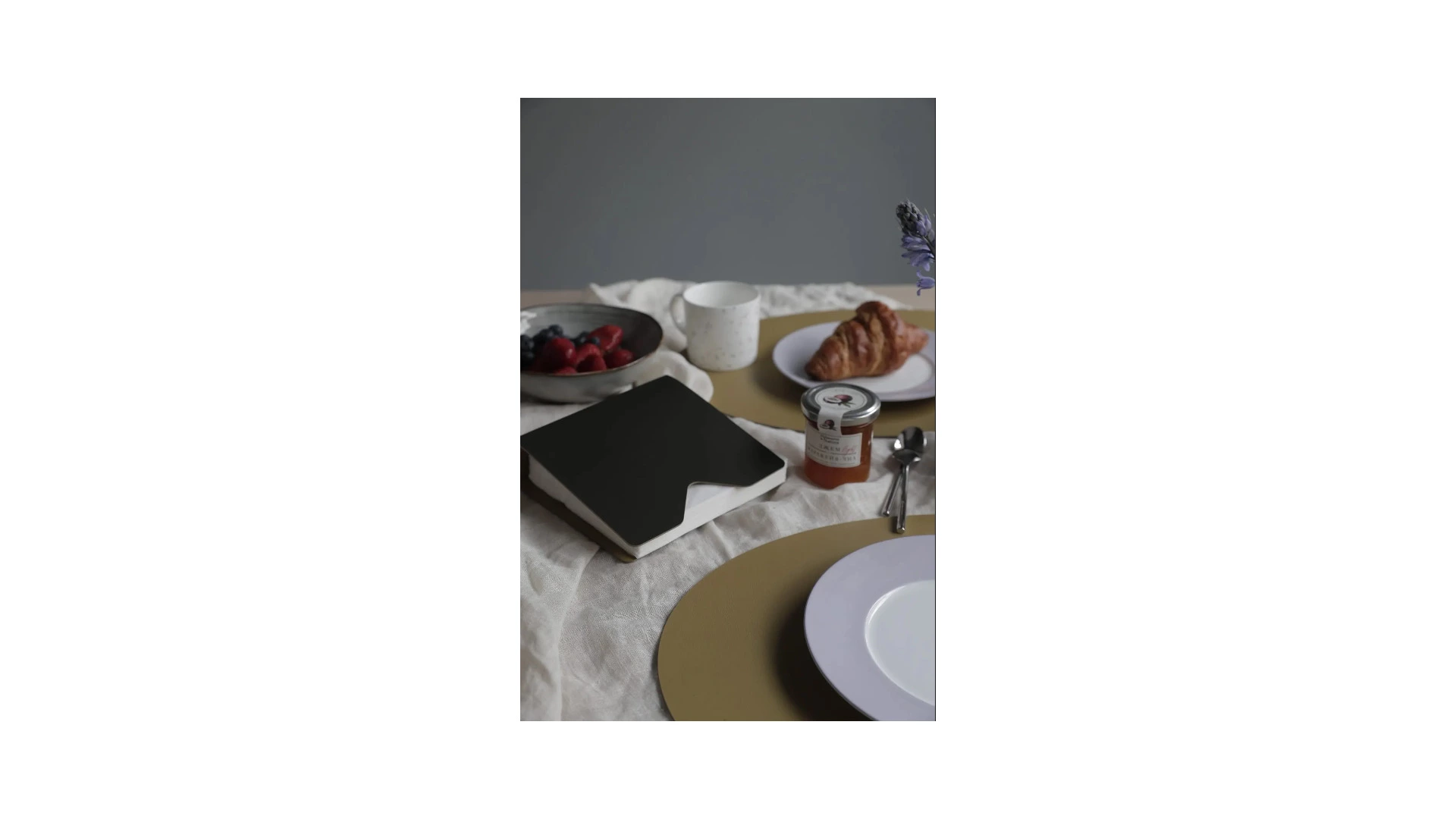 Плейсмат круглый ADJ двусторонний d30 см, оливковый