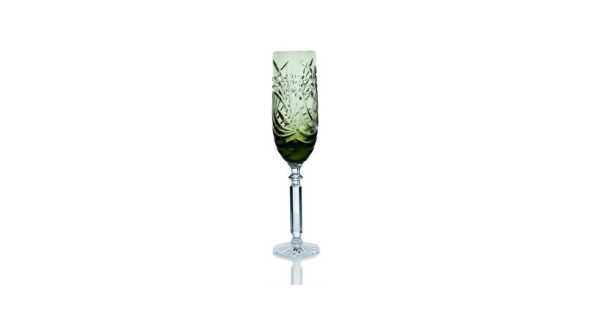 Набор бокалов для шампанского ГХЗ Натали 200 мл, 6 шт, хрусталь, болотный