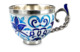 Чашка с блюдцем Русские самоцветы 424,27 г, серебро 925