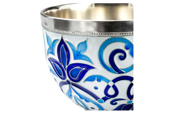 Чашка с блюдцем Русские самоцветы 424,27 г, серебро 925