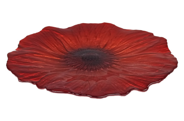 Тарелка Akcam Маки 28 см, стекло, красный