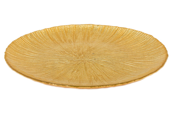 Тарелка обеденная Akcam Лунное Сияние 28 см, стекло, золотой