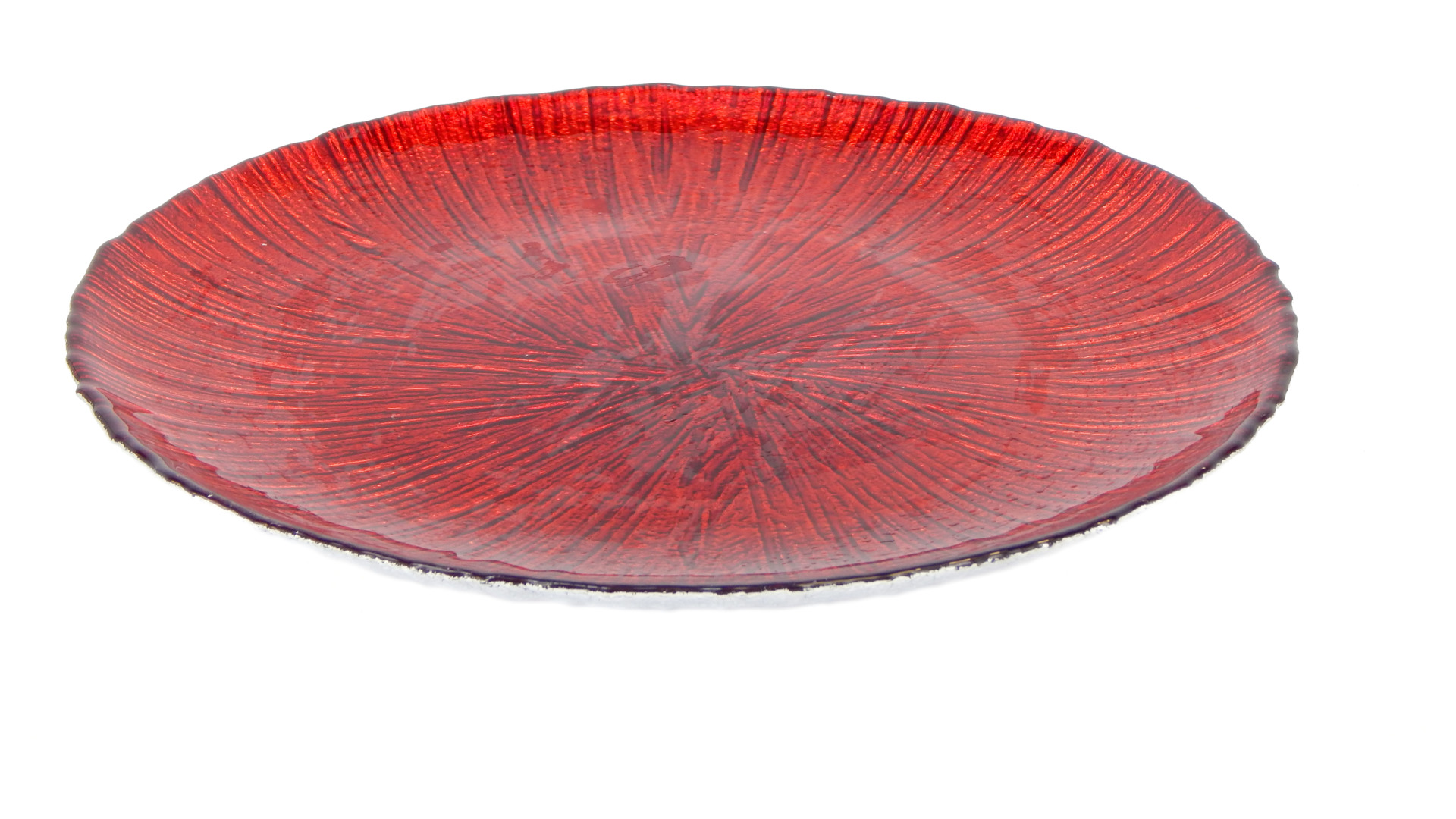 Тарелка подстановочная Akcam Рубин 28 см, стекло, красный