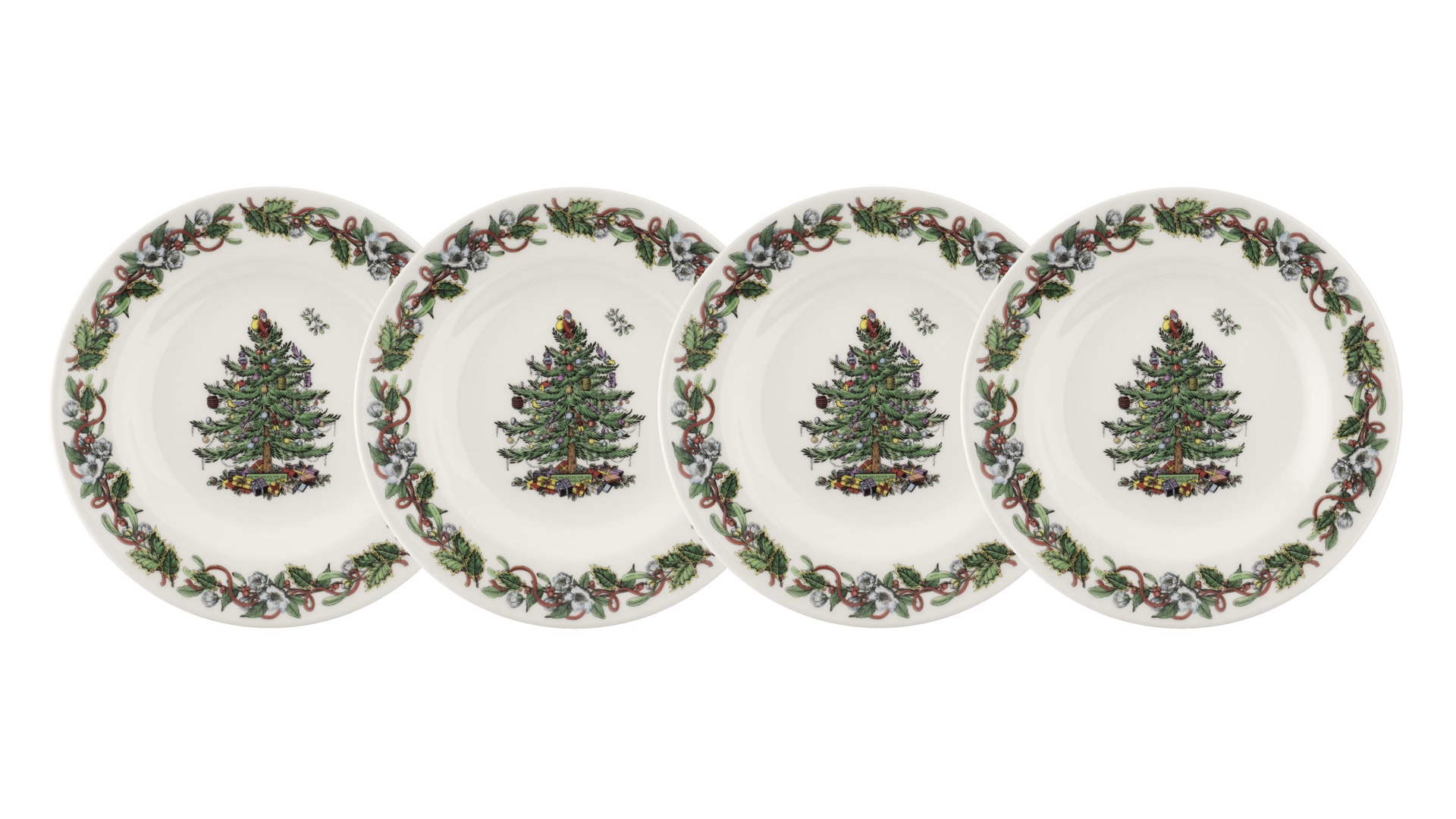 Набор тарелок пирожковых Spode "Рождественская ель. Эксклюзив", 15см, 4шт