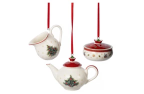 Набор елочных игрушек Villeroy&Boch "Кофейный", 3 предмета, фарфор, п/к